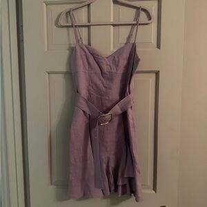 Olivaceous Light Purple Mini Dress with Belt